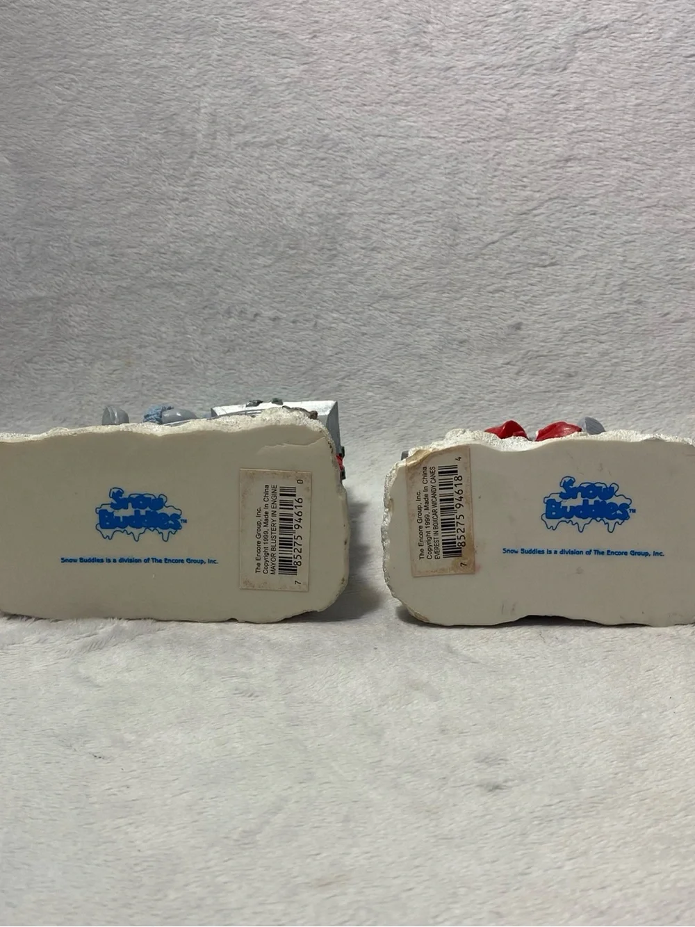 Vintage Encore Snow Buddies Set Of 2 Snowville Express Snowman Train Figurines